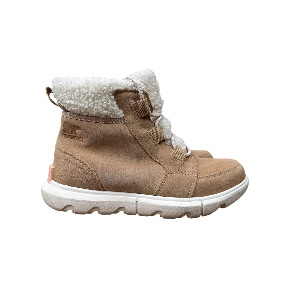 Sorel Womens Waterproof Tan Suede Faux Fur Lined Winter Boots Size 7‎